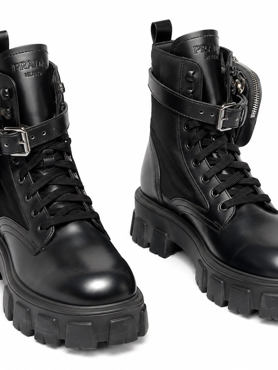 Prada Shoes - Prada monolith Black Combat Boots sz 37.5